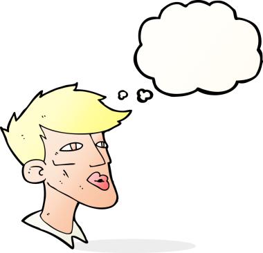 Bir insan tarafından çizilmiş düşünce balonlu erkek model.