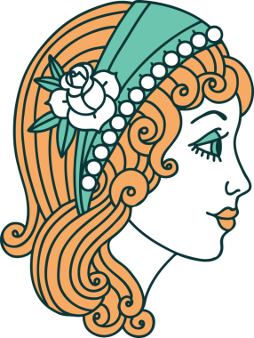 Bir insan tarafından çizilmiş çingene kafasının sembolik dövmesi.