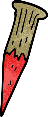 Bir insan tarafından çizilmiş kanlı vampir kazığı.