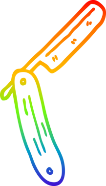 gökkuşağı gradyan çizgi çizimi bir insan tarafından çizilmiş eski usul jilet