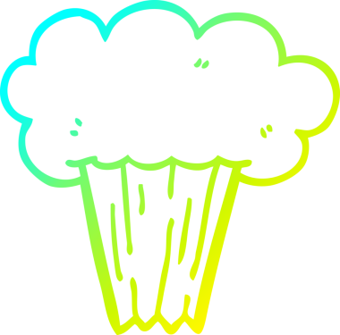 Bir insanın çizdiği havuçlu kekin soğuk gradyan çizgisi.