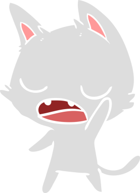 Konuşan kedi düz renkli çizgi film Bir insan tarafından çizildi