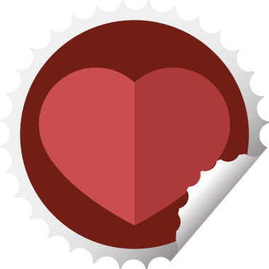 kalp sembolü grafik vektör illüstrasyon yuvarlak çıkartma damgası bir insan tarafından çizilmiş