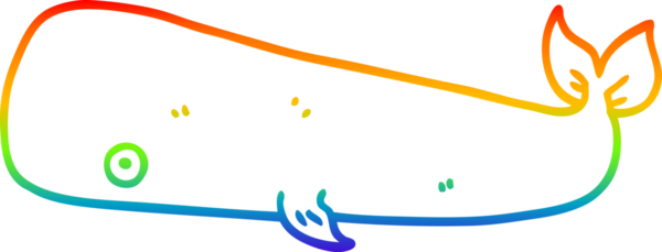 gökkuşağı gradyan çizgisi bir insan tarafından çizilmiş bir karikatür balinası