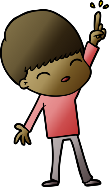 Bir insan tarafından çizilmiş mutlu çizgi film çocuğu.