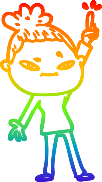 gökkuşağı gradyan çizimi bir insan tarafından çizilmiş bir karikatür kadın