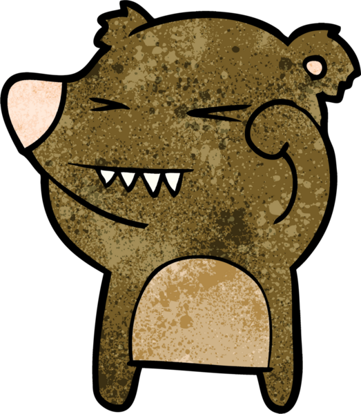 Bir insan tarafından çizilmiş kızgın ayı çizgi filmi.