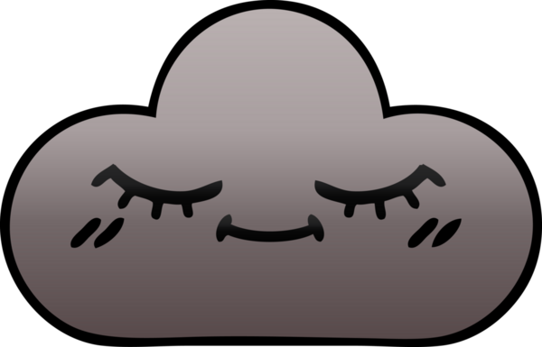 Bir insan tarafından çizilmiş bir fırtına bulutunun gölgelenmiş karikatürü