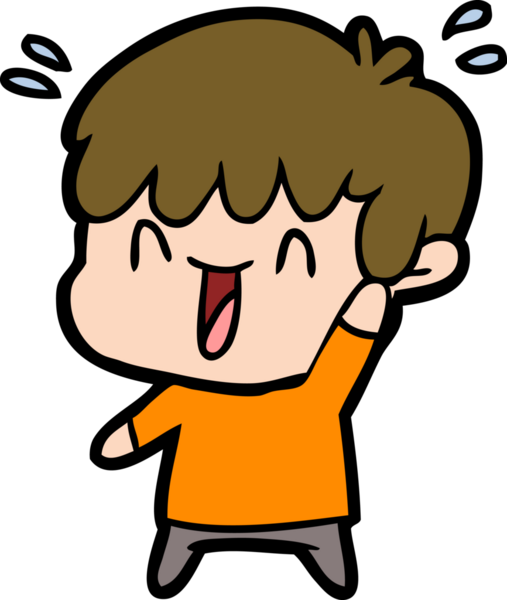 Bir insan tarafından çizilmiş gülen çocuk.