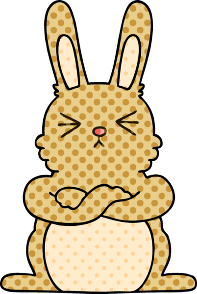 Bir insan tarafından çizilmiş tuhaf çizgi film tavşanı.