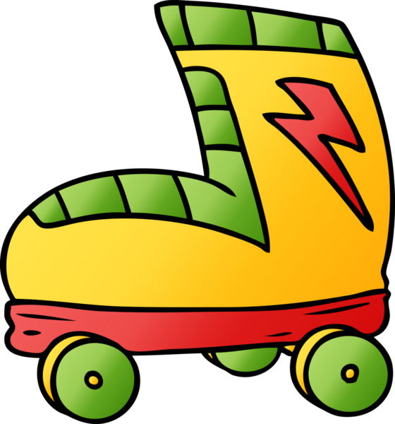 Bir insan tarafından çizilmiş el çizimi çizgi film karalamalı paten çizimi