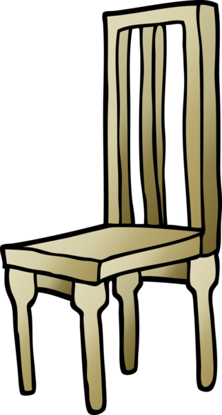 vektör eğimli çizim karikatür ahşap sandalye bir insan tarafından çizildi