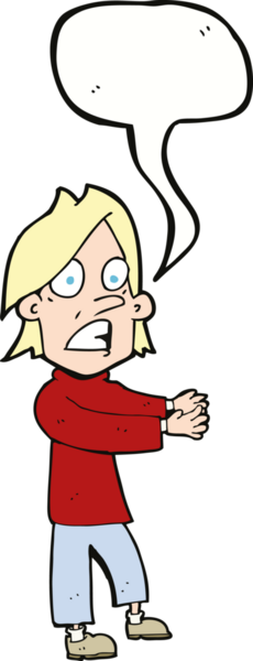 Bir insan tarafından çizilen konuşma baloncuğuyla adamı şok eden çizgi film.