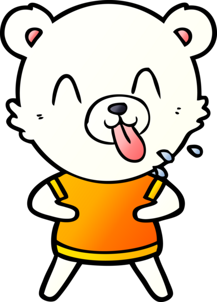 Bir insan tarafından çizilmiş mutlu kutup ayısı karikatürü