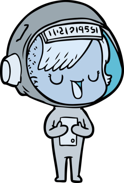 Bir insan tarafından çizilmiş astronot kadın.