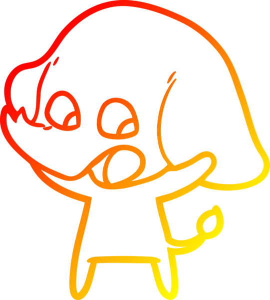 Bir insan tarafından çizilmiş şirin bir fil çizimi.