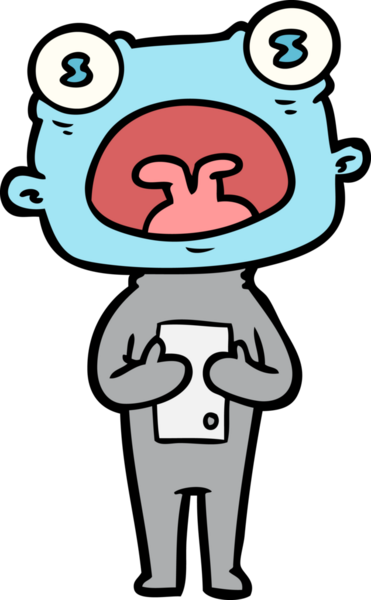 Bir insan tarafından çizilmiş garip uzaylı çizgi filmi.