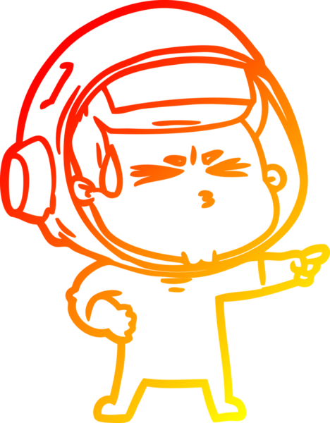 Bir çizgi film karakteri, bir insan tarafından çizilmiş astronot çizimi.