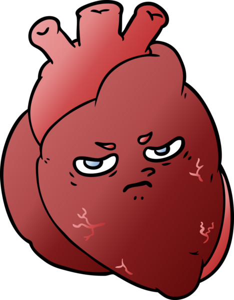 Bir insan tarafından çizilmiş karikatür kalp.