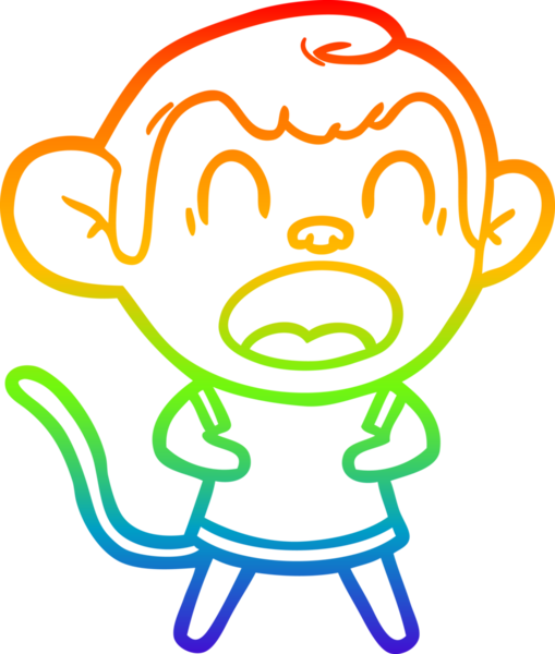 Bir insan tarafından çizilmiş bağıran çizgi film maymunu çizimi