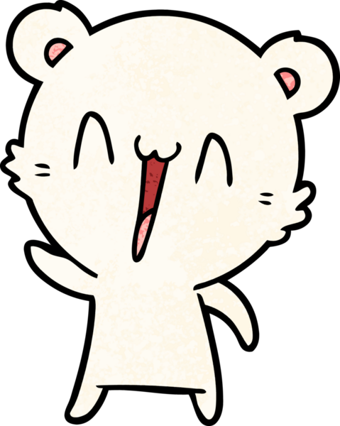 Bir insan tarafından çizilmiş mutlu kutup ayısı karikatürü