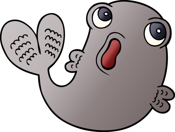 Bir insan tarafından çizilmiş bir balık karalaması.