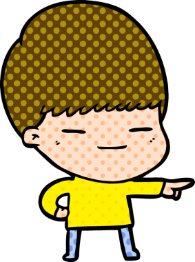 Bir insan tarafından çizilmiş kendini beğenmiş bir çocuk.