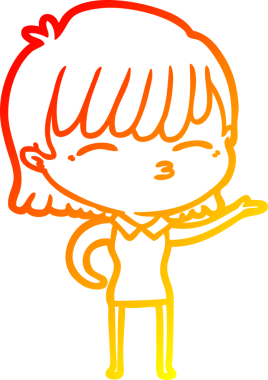 Bir insan tarafından çizilmiş bir karikatür kadın çizimi