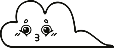 Bir insan tarafından çizilmiş bir kar bulutunun çizgi çizimi