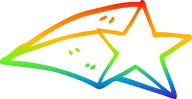 Bir insan tarafından çizilmiş gökkuşağı gradyan çizgi çizimi.