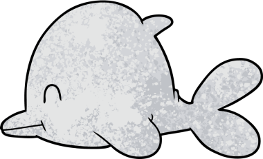 bir insan tarafından çizilmiş karikatür yunusu