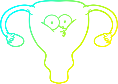 Bir insan tarafından çizilmiş soğuk gradyan rahim çizimi.