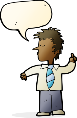 Çizgi filmci, bir insan tarafından çizilen konuşma baloncuğuyla...