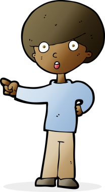 Bir insan tarafından çizilmiş çizgi film çocuğu.