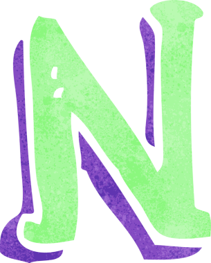 bir insan tarafından çizilmiş N harfi.