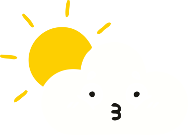 Bir insanın çizdiği gün ışığının ve bulutun düz rengi.