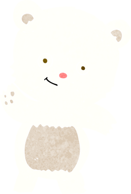 Bir insan tarafından çizilmiş şirin kutup ayısı çizgi filmi.