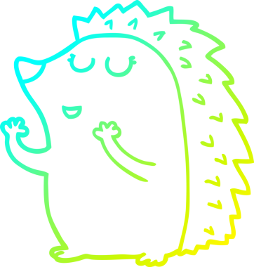 Bir insan tarafından çizilen kirpinin soğuk gradyan çizgisi