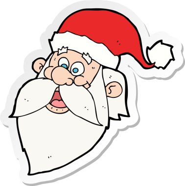 Bir insan tarafından çizilmiş neşeli Noel Baba yüzünün çıkartması.