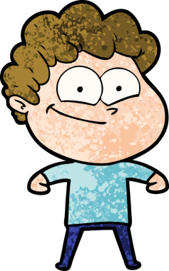 Bir insan tarafından çizilmiş mutlu bir adam.