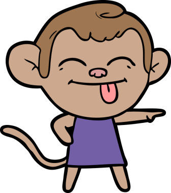 Bir insan tarafından çizilmiş komik çizgi film maymunu