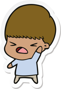 Bir insan tarafından çizilmiş bir karikatür çıkartması.