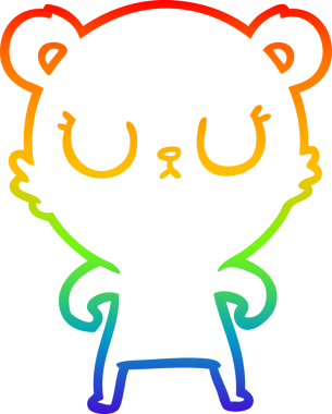 Bir insan tarafından çizilmiş barışçıl bir ayının gökkuşağı gradyanı çizimi