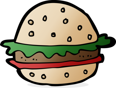 Bir insan tarafından çizilmiş çizgi film hamburgeri