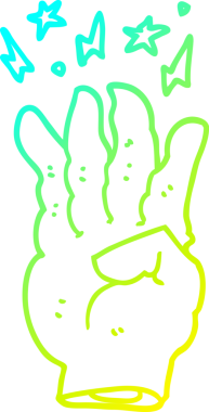 Bir insan tarafından çizilmiş soğuk gradyan çizgi film çizimi.