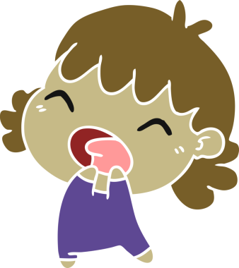 Bir insan tarafından çizilmiş tatlı bir kawai kızının serbest çizimi.