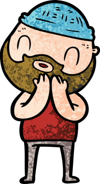 Bir insan tarafından çizilmiş sakallı bir adam.