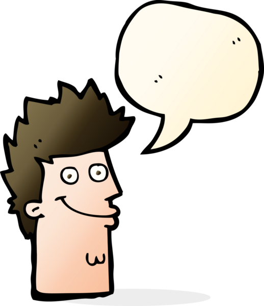 bir insan tarafından çizilmiş bir konuşma baloncuğuyla mutlu adam yüzü