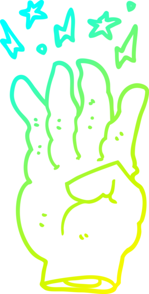 Bir insan tarafından çizilmiş soğuk gradyan çizgi film çizimi.