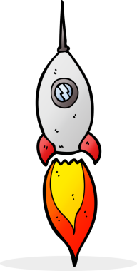 Bir insan tarafından çizilmiş çizgi film uzay gemisi.